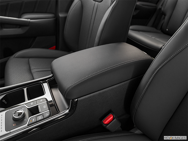 2023 Kia Sorento | Front center console with closed lid, from driver’s side looking down