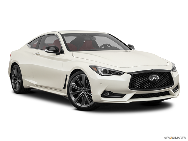 2022 Infiniti Q60 Coupe | Front passenger 3/4 w/ wheels turned