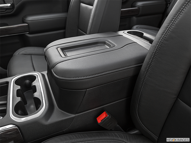 2022 Chevrolet Silverado 2500HD | Front center console with closed lid, from driver’s side looking down