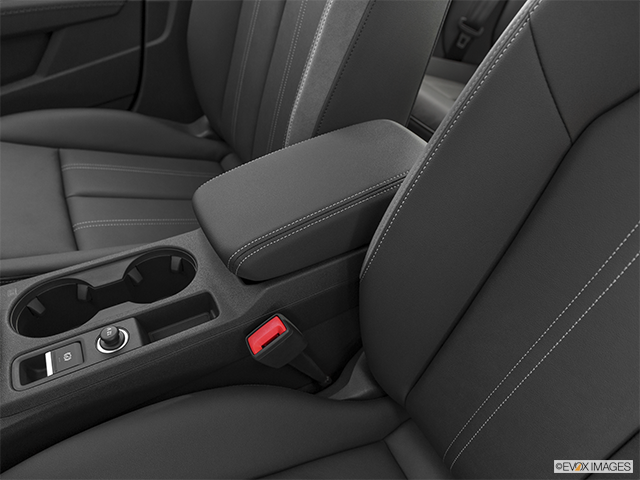 2023 Audi A3 | Front center console with closed lid, from driver’s side looking down
