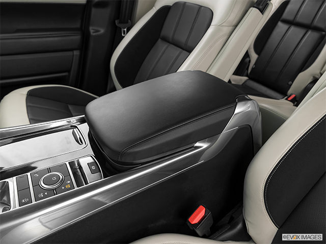 2022 Land Rover Range Rover Sport | Front center console with closed lid, from driver’s side looking down