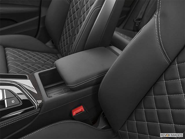 2023 Audi S4 | Front center console with closed lid, from driver’s side looking down