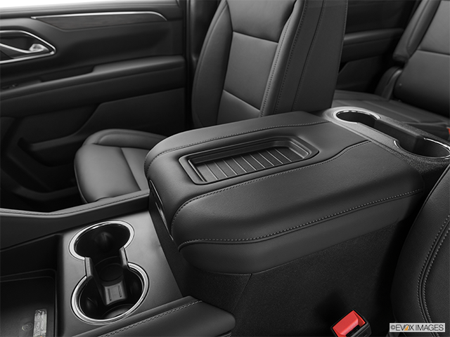 2023 Chevrolet Suburban | Front center console with closed lid, from driver’s side looking down