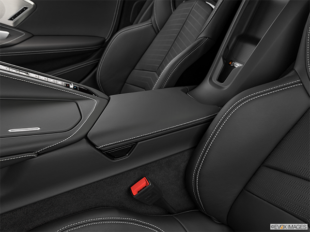 2023 Chevrolet Corvette | Front center console with closed lid, from driver’s side looking down