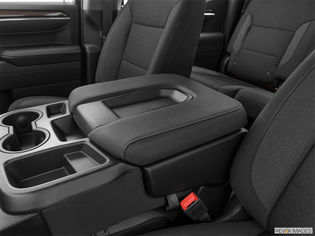2023 Chevrolet Silverado 1500 | Front center console with closed lid, from driver’s side looking down