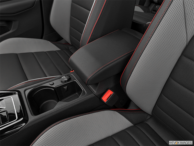 2023 Volkswagen Golf GTI | Front center console with closed lid, from driver’s side looking down