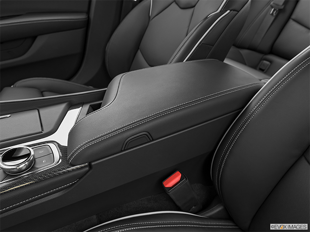 2023 Cadillac CT5 | Front center console with closed lid, from driver’s side looking down