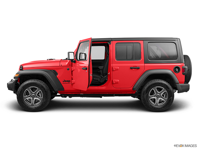 2024 Jeep Wrangler 4-Door | Driver's side profile with drivers side door open