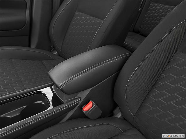 2023 Nissan Kicks | Front center console with closed lid, from driver’s side looking down