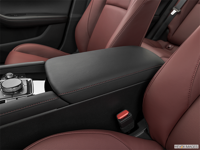 2023 Mazda MAZDA3 | Front center console with closed lid, from driver’s side looking down