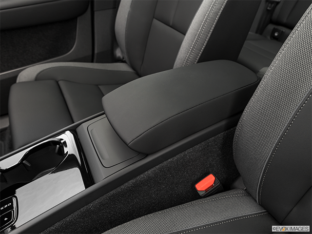 2024 Volvo C40 | Front center console with closed lid, from driver’s side looking down