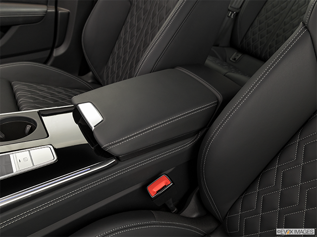 2023 Audi S7 | Front center console with closed lid, from driver’s side looking down
