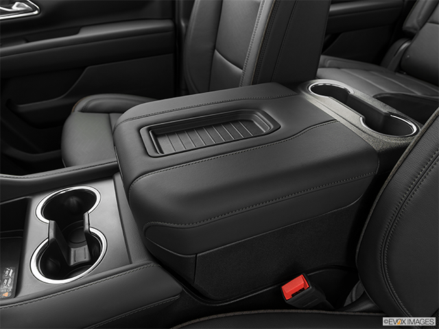 2024 Chevrolet Suburban | Front center console with closed lid, from driver’s side looking down