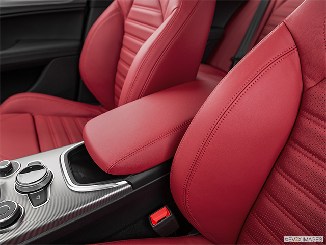 2022 Alfa Romeo Stelvio | Front center console with closed lid, from driver’s side looking down