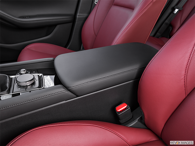 2022 Mazda Mazda3 Sport | Front center console with closed lid, from driver’s side looking down