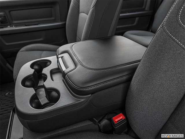 2022 Ram Ram 3500 | Front center console with closed lid, from driver’s side looking down