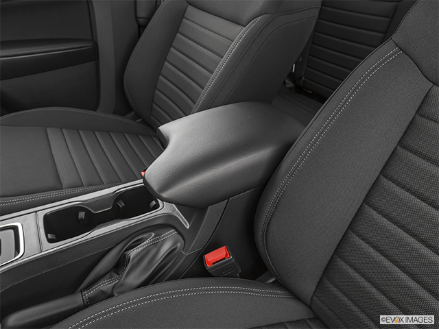 2023 Ford Ranger | Front center console with closed lid, from driver’s side looking down