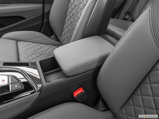 2022 Audi S5 Sportback | Front center console with closed lid, from driver’s side looking down