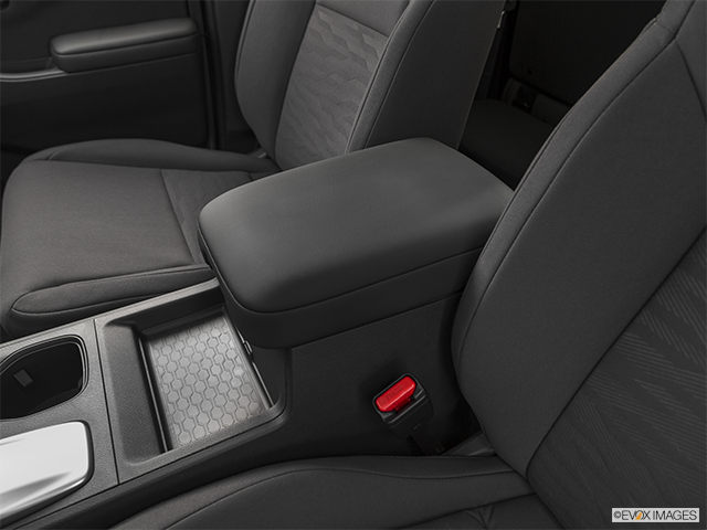 2023 Nissan Frontier | Front center console with closed lid, from driver’s side looking down