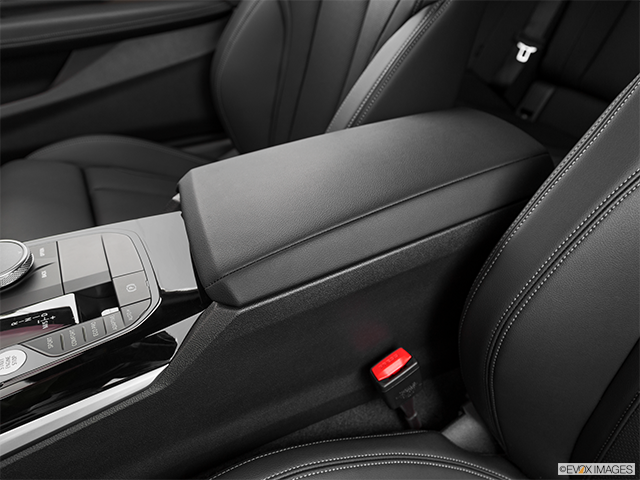 2023 BMW 2 Series | Front center console with closed lid, from driver’s side looking down