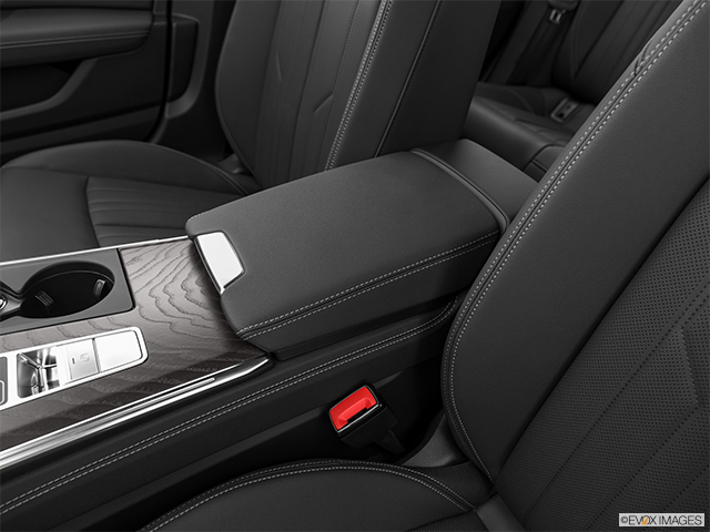 2022 Audi A6 Allroad | Front center console with closed lid, from driver’s side looking down