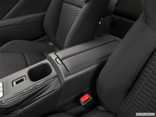 2022 Toyota GR86 | Front center console with closed lid, from driver’s side looking down