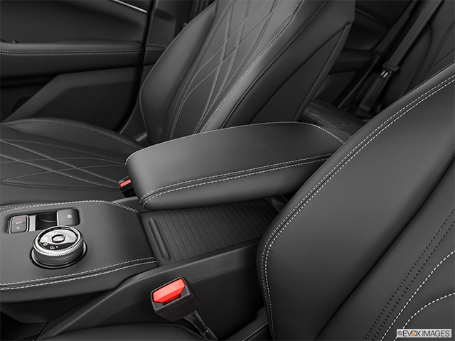 2022 Ford Mustang Mach-E | Front center console with closed lid, from driver’s side looking down