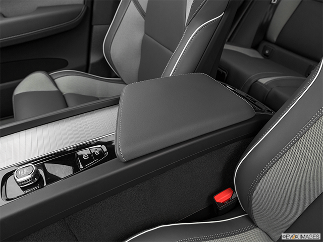2022 Volvo XC60 | Front center console with closed lid, from driver’s side looking down