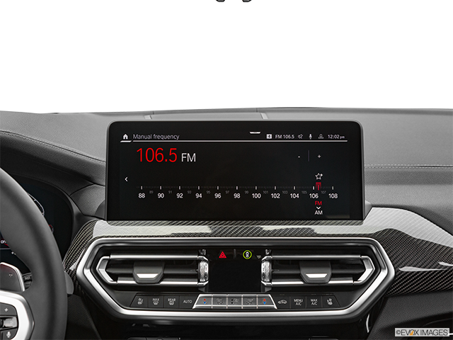 2022 BMW X4 M | Closeup of radio head unit