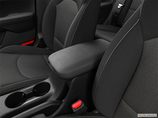 2023 Kia Forte | Front center console with closed lid, from driver’s side looking down