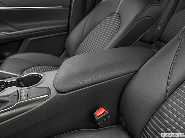 2022 Toyota Camry | Front center console with closed lid, from driver’s side looking down