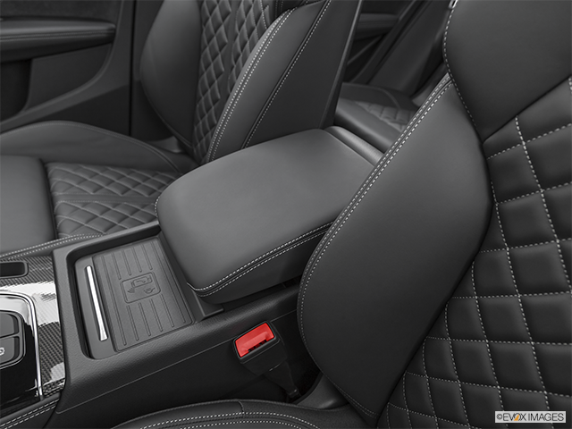2024 Audi SQ5 | Front center console with closed lid, from driver’s side looking down