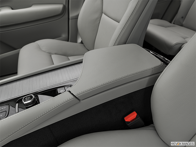 2023 Volvo XC90 | Front center console with closed lid, from driver’s side looking down