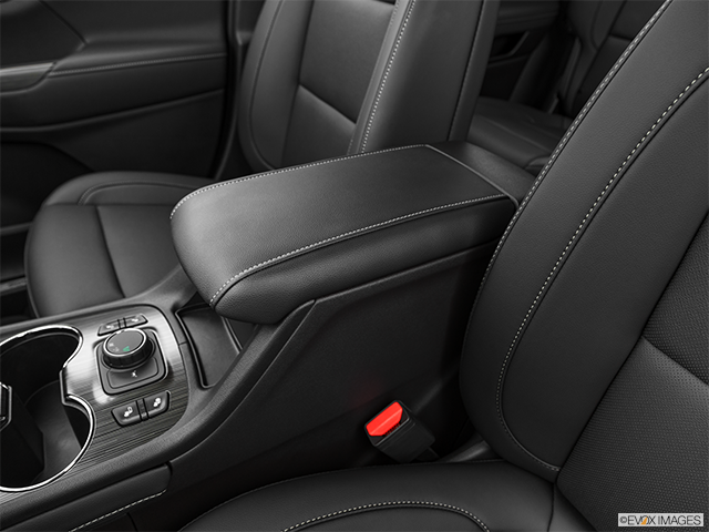2022 GMC Acadia | Front center console with closed lid, from driver’s side looking down
