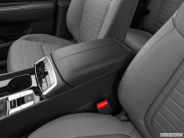 2023 Hyundai Santa Cruz | Front center console with closed lid, from driver’s side looking down