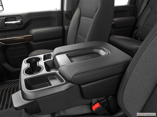 2022 GMC Sierra 2500HD | Front center console with closed lid, from driver’s side looking down