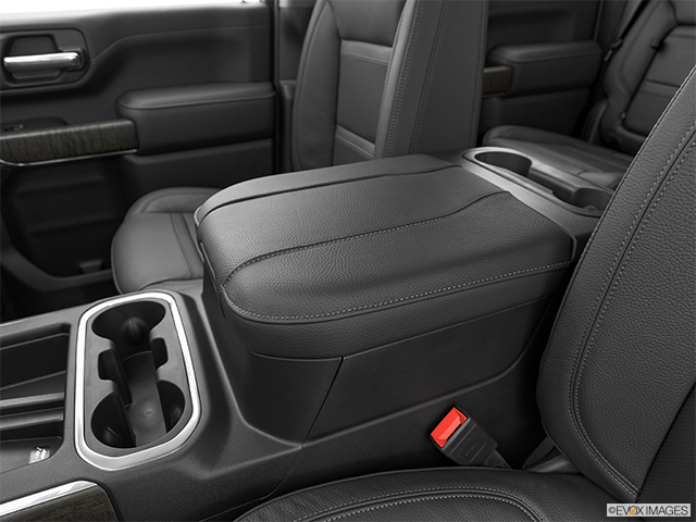 2024 GMC Sierra 2500HD | Front center console with closed lid, from driver’s side looking down