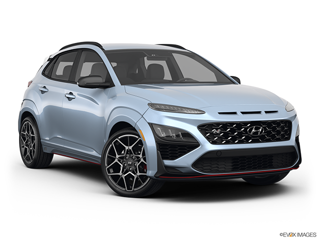 2023 Hyundai Kona N | Front passenger 3/4 w/ wheels turned