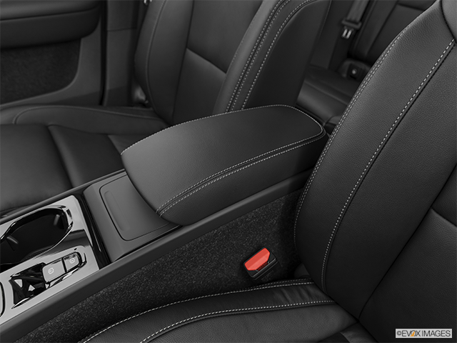 2023 Volvo XC40 | Front center console with closed lid, from driver’s side looking down