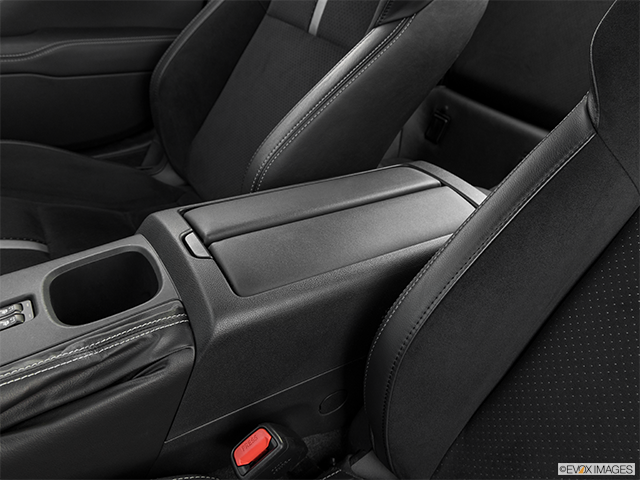 2024 Toyota GR86 | Front center console with closed lid, from driver’s side looking down
