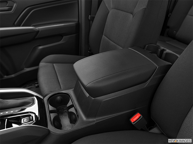 2024 Chevrolet Colorado | Front center console with closed lid, from driver’s side looking down