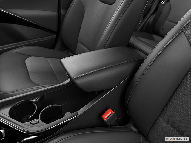 2024 Kia Niro | Front center console with closed lid, from driver’s side looking down