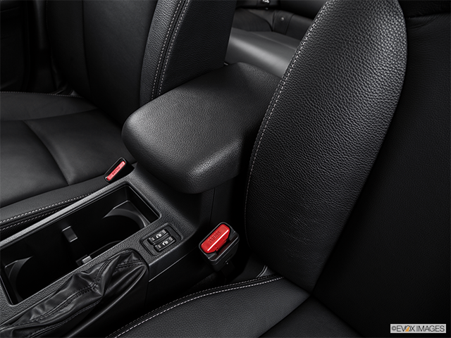 2015 Subaru XV Crosstrek | Front center console with closed lid, from driver’s side looking down