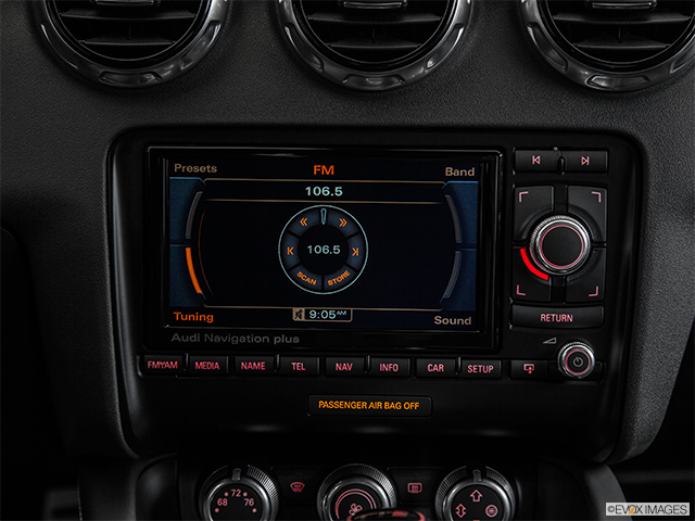 2015 Audi TTS | Closeup of radio head unit