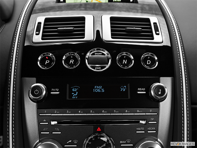 2015 Aston Martin DB9 | Closeup of radio head unit