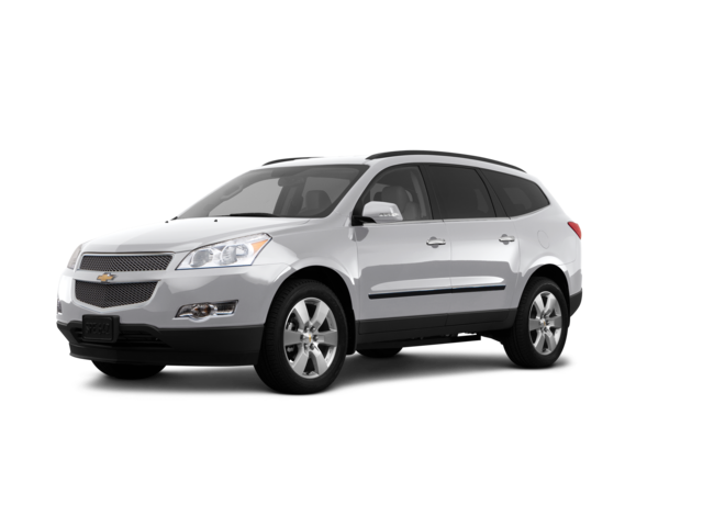 2012 Chevrolet Traverse LTZ, front three-quarter view, paint 1 of 8