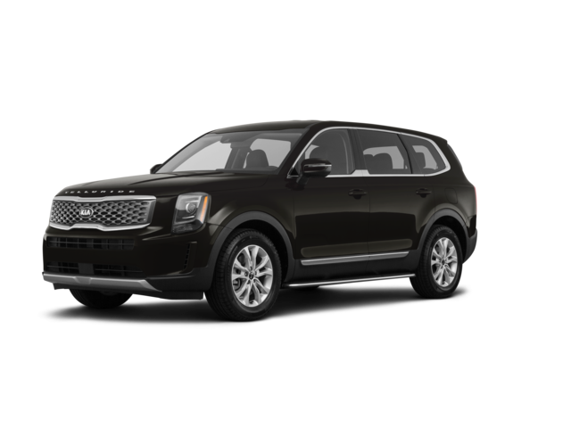 2020 Kia Telluride LX, front three-quarter view, paint 1 of 7