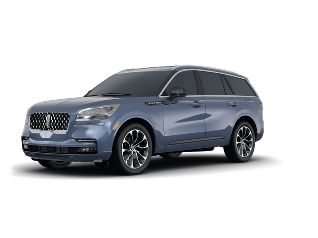 2021 Lincoln Aviator Grand Touring, front three-quarter view, paint 1 of 8