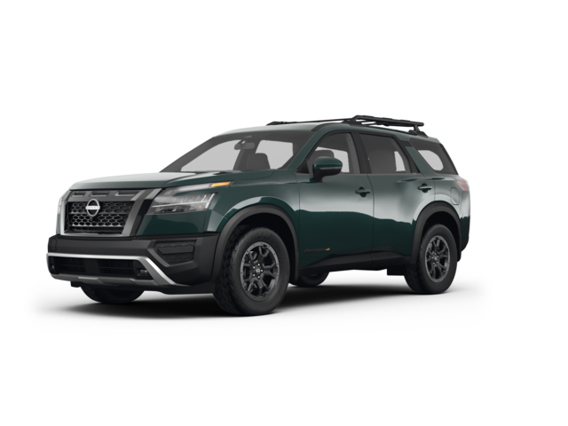 2024 Nissan Pathfinder Rock Creek, front three-quarter view, paint 1 of 8
