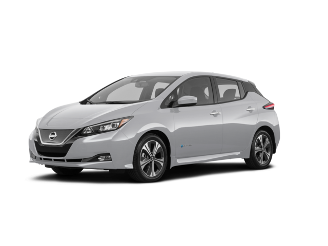 2019 Nissan Leaf SV, front three-quarter view, paint 1 of 8